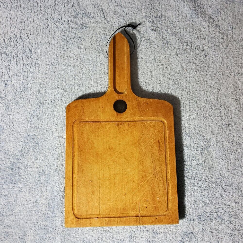 Vintage Wooden Cheese Board Small Cutting Board Juice Groove Hanging Magnet